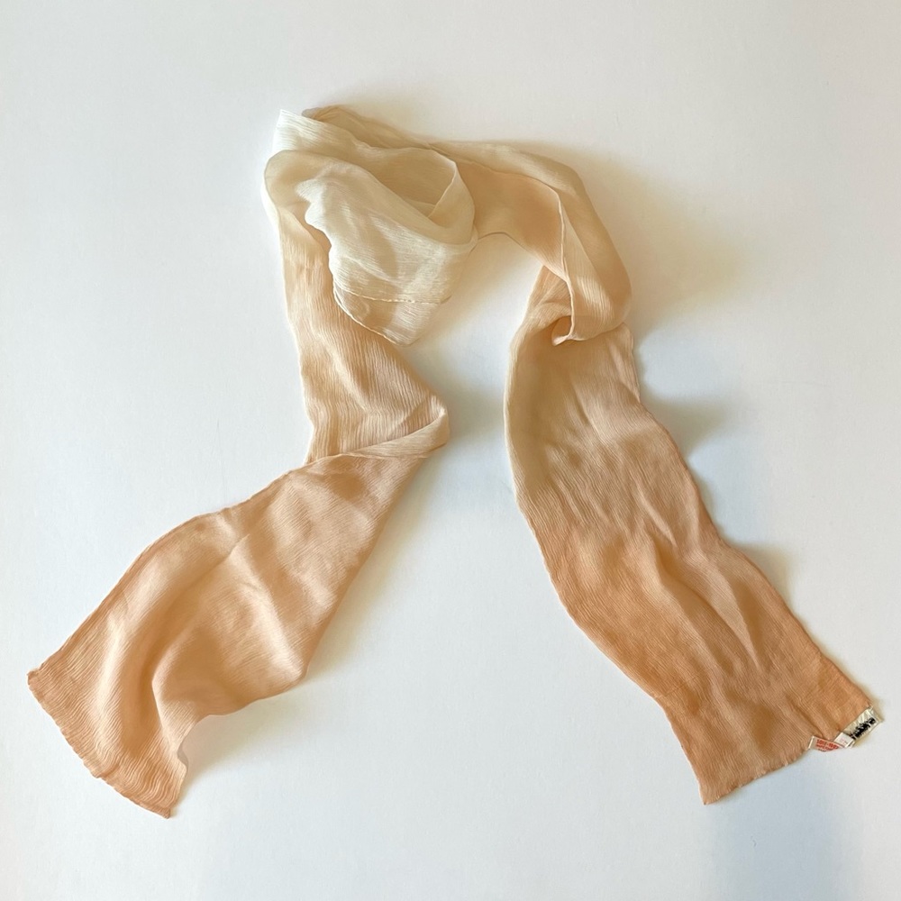 Saks Fifth Avenue Ombre Peach to Cream Silk Scarf
